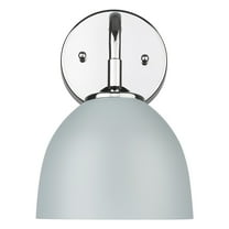 Yep by Golden Lighting Zoey 1-light Wall Sconce in Chrome and Matte Gray shade