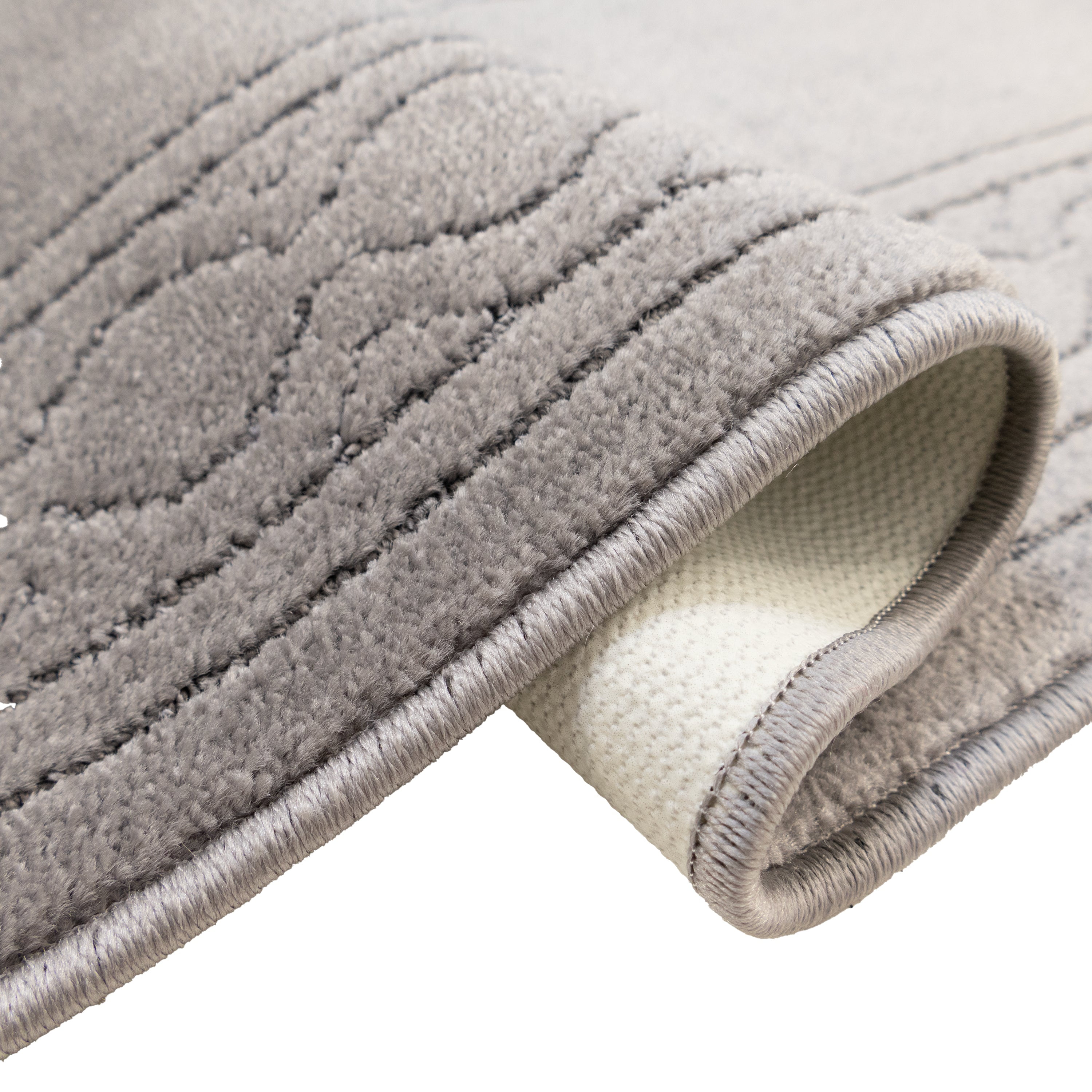 Custom Size Anti-Slip Machine Washable Soft Pile Moroccan Trellis Gray Runner Rugs ( 20' x 26")
