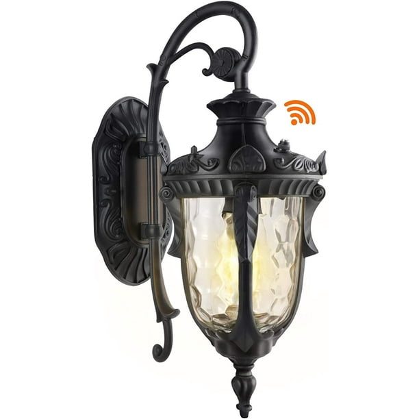 Partphoner Dusk To Dawn Outdoor Light Fixture Wall Mount Waterproof Porch Fixtures Lamp Outside Sconce Exterior With Textured Glass For House Front Door Garage Black Com Partphoner Dusk To Dawn Outdoor Light, Pictures Of Outdoor Light Fixtures