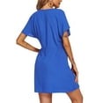 thumbnail image 1 of Vestido Sonducket con cuello en V para mujer Sexy azul gema S, 1 of 6