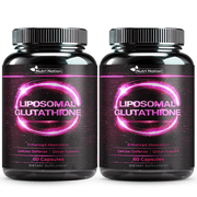 Nutri Nation Liposomal Glutathione 500 mg per Serving, Enhanced Absorption Capsules, 120 Count (2 x 60), Antioxidant & Immune Support