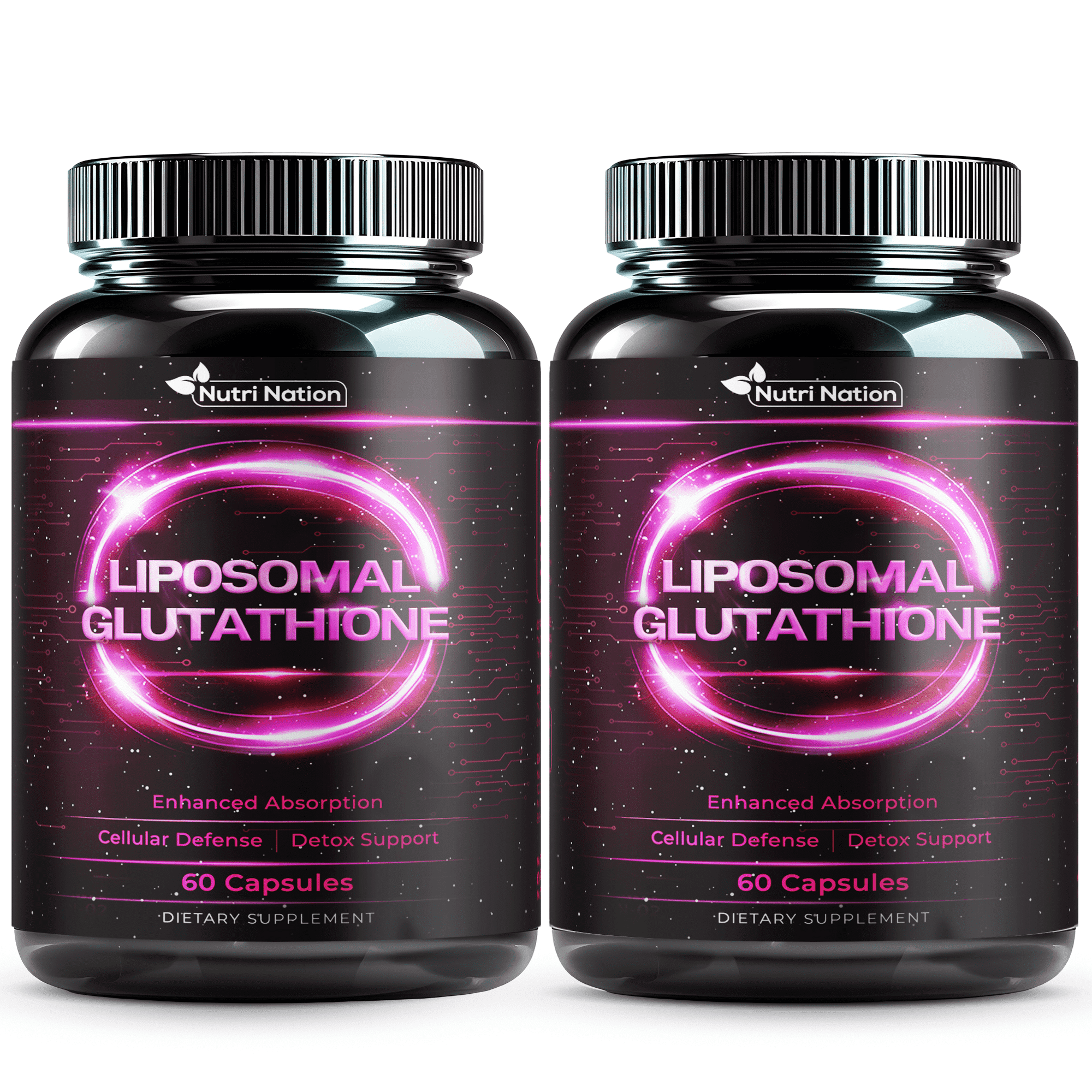 Nutri Nation Liposomal Glutathione 500 mg per Serving, Enhanced Absorption Capsules, 120 Count (2 x 60), Antioxidant & Immune Support