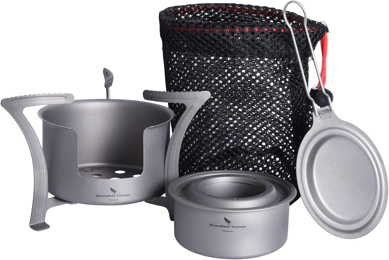Boundless Voyage Titanium Folding Wood Stove - Ultralight Camping Stove For Backpacking, Multi-Fuel