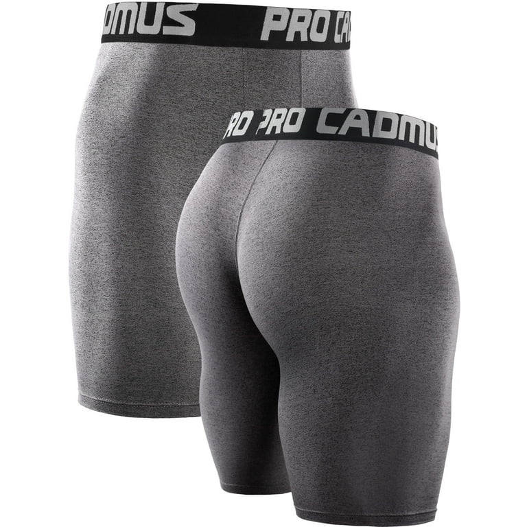 Cadmus Men s Running Compression Shorts Athletic Workout Performance Underwear 3 Pack Black Grey White Large Walmart