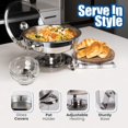 thumbnail image 2 of EHOMEA2Z Round Chafing Dish 5 QT Buffet Servers and Warmers, Chaffing Servers with Covers, Catering, Chafer, Folding Stand, Food Warmer for Parties Buffets (4), 2 of 6
