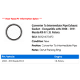 thumbnail image 2 of Converter To Intermediate Line Exhaust Gasket - Compatible with 2004 - 2011 Mazda RX-8 1.3L Rotary 2005 2006 2007 2008 2009 2010, 2 of 2