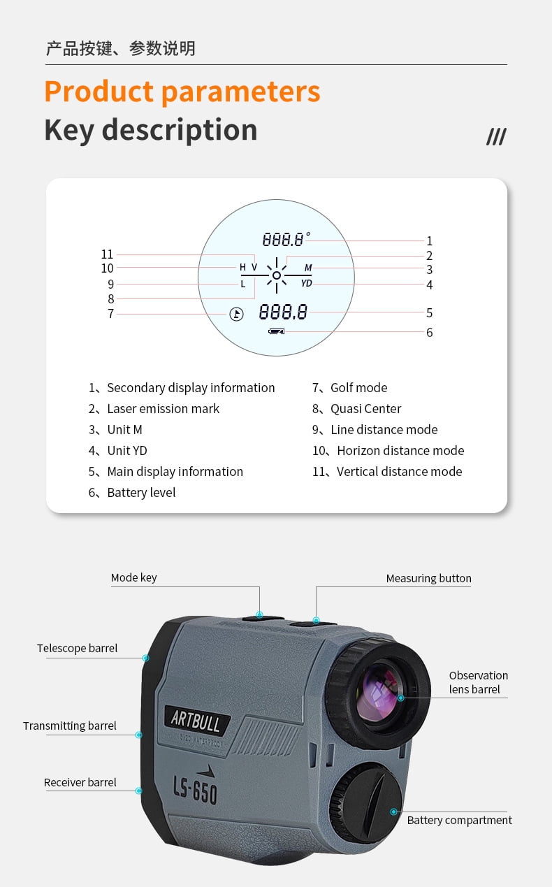 Gadget Golf Rangefinder with Slope -Range Finder for Hunting, Magnification with Flag Pole Locking Vibration, Rechargeable Battery with Magnet Stripe, Golf Accessories for Men