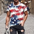 thumbnail image 2 of GUZOM Mens Purple Distressed American Flag T-Shirt Oversized Vintage Patriotic Graphic Tee 4th of July USA,Size 4XL, 2 of 5