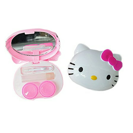 Hello Kitty Style Contact Lens Case Girls Eyeglass Lens Protection Travel Carrying Case  HK-CLC