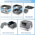 thumbnail image 4 of Stainless Steel Litter Box with Lid, Side Entry Large Enclosed Cat Litterbox for Kitty & Multi-Cat, Flip Cover Easy to Clean, High Sided Metal Cat Litter Pan with Scoop,Anti-Leakage, Non-Sticky, 4 of 9