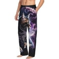 thumbnail image 6 of Sikiie Purple Moon Cat Mens Pajama Pants Sleep & Lounge Pants, PJ Bottoms With elastic waistb and Pockets Medium, 6 of 6