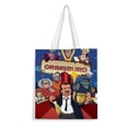 thumbnail image 1 of Grimsburg Bolso de tela con estampado de lienzo para mujer, bolsa de compras reutilizable y estética, con cremallera interior, regalo para mujer, 35 × 40 cm., 1 of 6