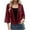 Red, variant on Women Shrug Chiffon Cardigans Coat Lightweight Spring Open Front 3/4 Sleeve Draped Ruffle Bolero for Evening Dressy