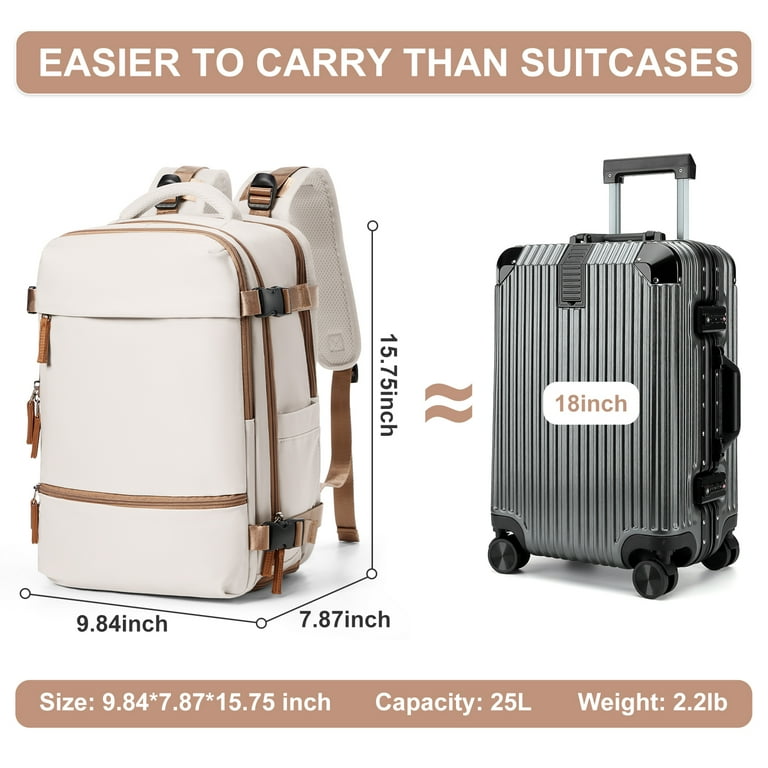 SYCNB Travel Backpack 30L with Shoe Compartment, Brown photo 2