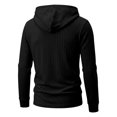 thumbnail image 5 of MiYuan Mens Henley Hoodies Textured Knit Pullover Casual Long Sleeve Knit Hooded Sweatshirt with Kangaroo Pocket, 5 of 7