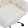 thumbnail image 3 of Moda Furnishings Modern home office chair, fluffy chair, makeup vanity Chair White, 3 of 5