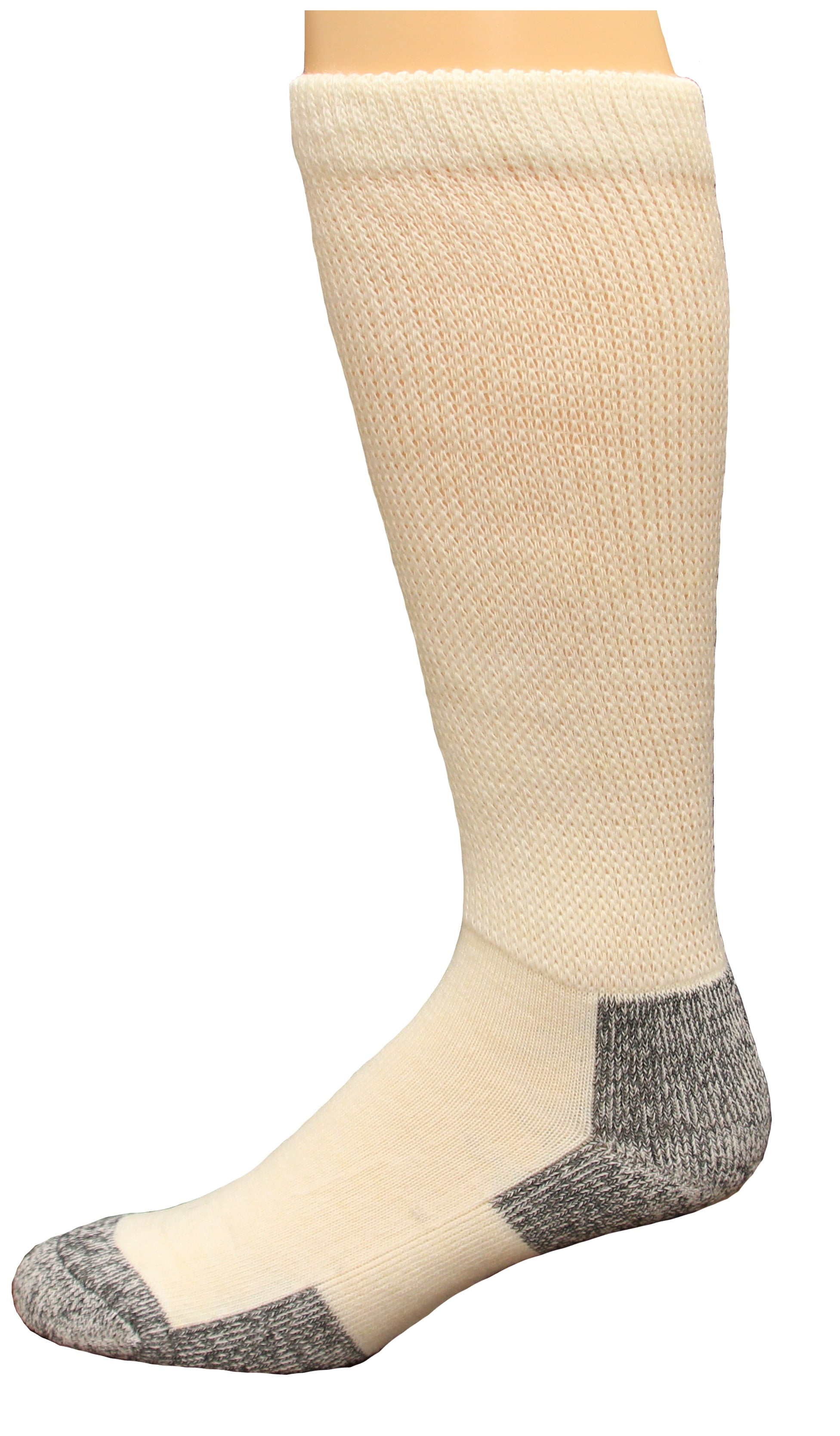 Carolina Ultimate Men's NonBinding Crew Socks 1 Pair, White, Men's 9