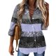 thumbnail image 1 of Blusas para mujer Casual con botones y cuello de solapa, camiseta holgada vintage, camisas de playa de manga larga, 1 of 2