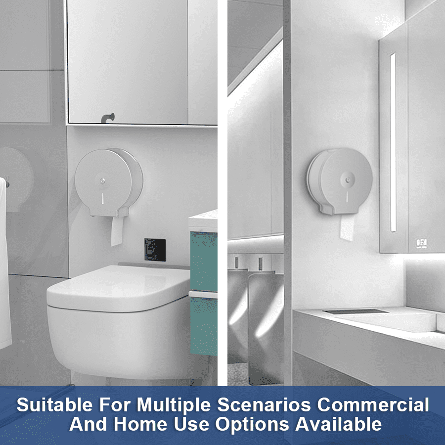 Interhasa! Stainless Steel Jumbo Toilet Tissue Dispenser, 9 Inch Wall Mount Roll Paper Holder for Bathroom, 9.84x9.84x4.52, Silver