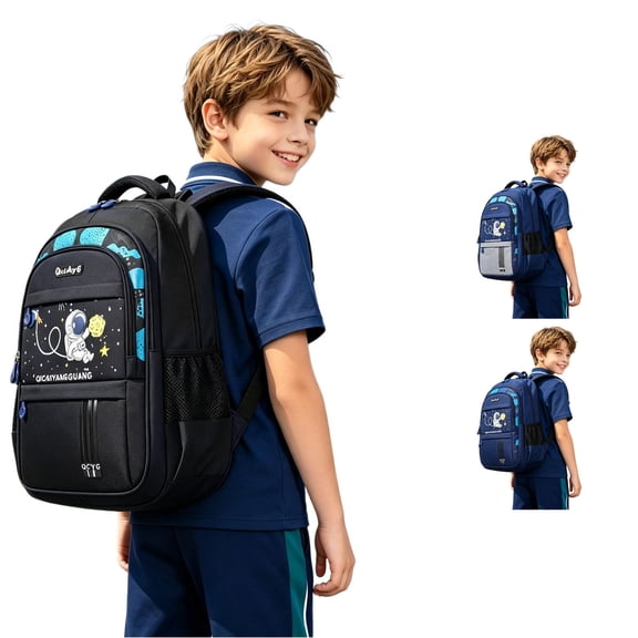 GobdXE Back To School Unisex Student Astronaut Space Print Backpack Multi Pocket Water Resistant Daily Daypack Size:Small Size