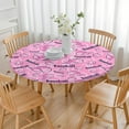 thumbnail image 3 of Pink Baseball Caps and Balls Pattern Round Fitted Tablecloth with Elastic Edge,Dining Table Cover Waterproof,Outdoor Round Tablecloth for Camping,Dining,Indoor and Outdoor, 3 of 7