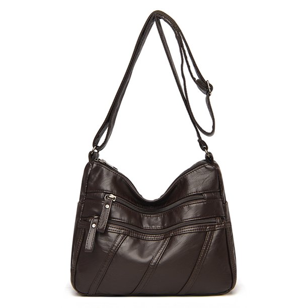 Guardurnaity Bolso bandolera de PU para mujer, bolso de hombro informal de almacenamiento de gran capacidad, organizador de bolsos, bolsos de mensajero Bolsas de mensajero y de hombro Marrón Guardurnaity AP013862-05