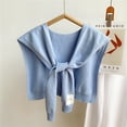 thumbnail image 2 of ZQUUVOU Women's Sweater Shawl Wraps Knitted Knotted Shawls Solid Color Scarf Cape Shoulder Tops Blouses Fashion Wrap Light Blue, 2 of 5