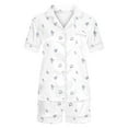 thumbnail image 5 of Tnhcen Women's Pajamas Set Short Sleeve Button Down Top Lounge Shorts Sleepwear​ S-2XL, 5 of 5