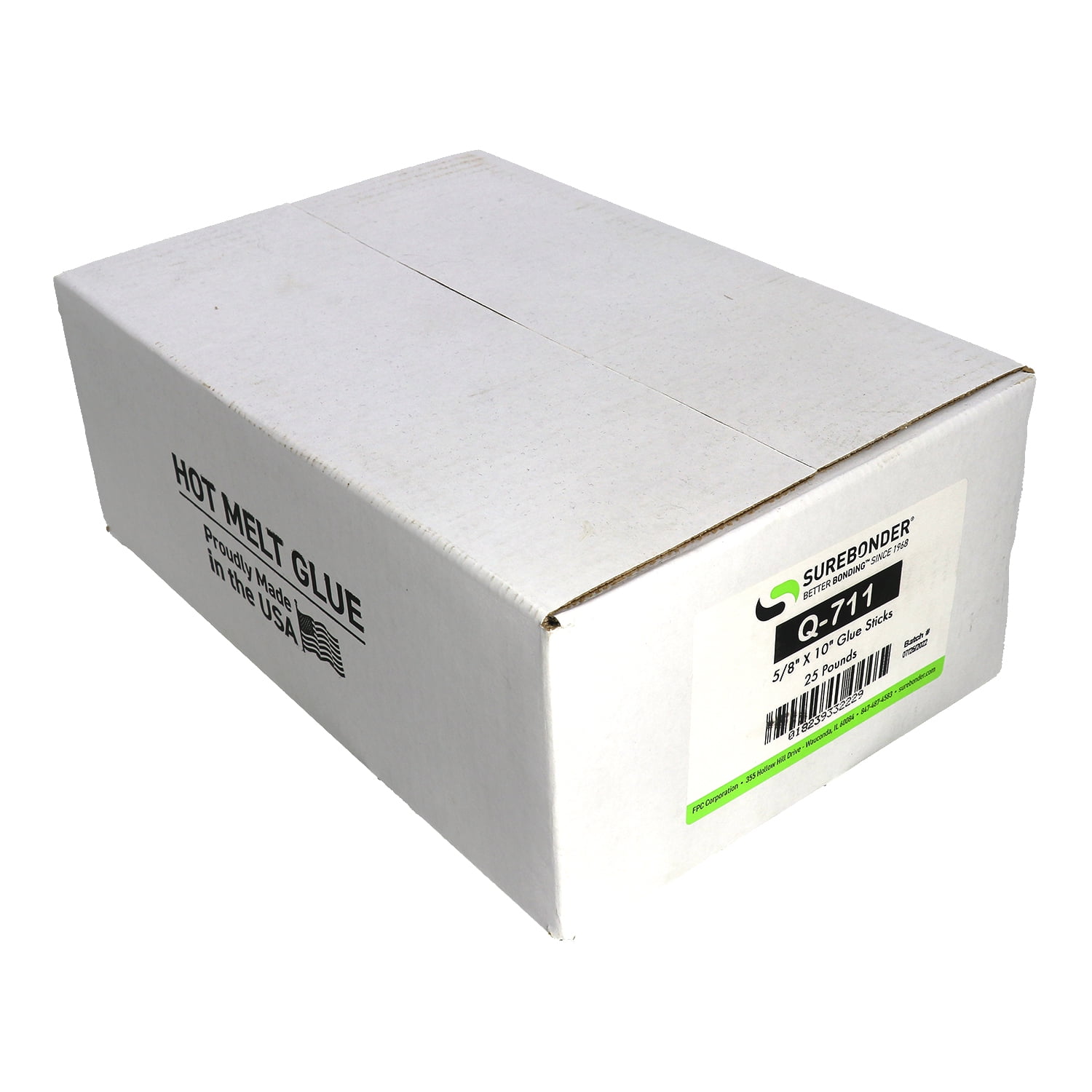 Q-711 Fast Set Packaging Hot Melt Glue Sticks - 5/8" x 10" | 25 lb Box