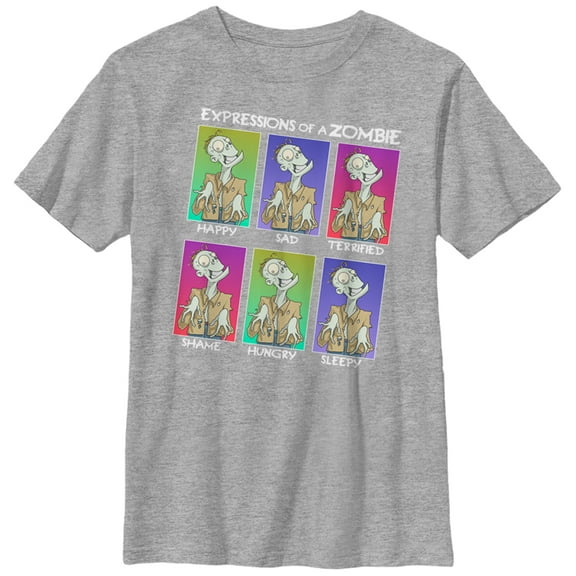 Boy's Lost Gods Halloween Expressions of Zombie Graphic Tee Athletic Heather Medium