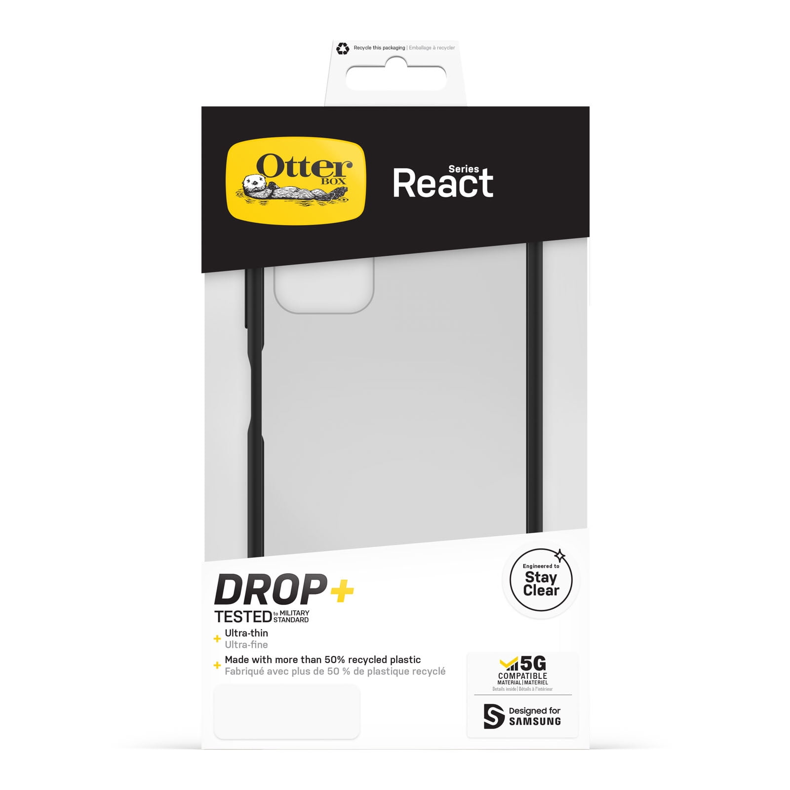OtterBox React Series Case for Samsung Galaxy A03s - Black Crystal