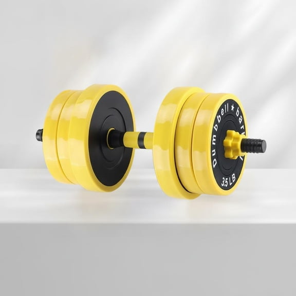MROOBEST Versatile Adjustable Weight Set for Home Gym – Functions as Dumbbell Barbell 88lb Yellow