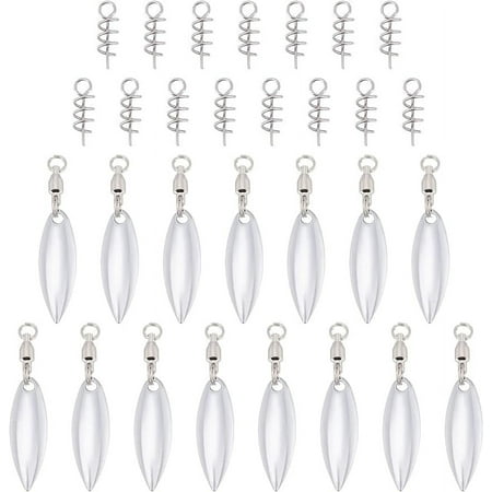 15pcs Fishing Lures Willow or Colorado Blade Stainless Steel Color Spinner Blades Bearing Swivels Tail Spinner Spinnerbait Lure Making Supplies Bass Lures with 15pcs Fishing Spring Pins