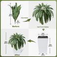 thumbnail image 3 of HZshop 48" Boston Ferns Artificial Outdoor Plants - 33 Fronds UV Resistant Faux Greenery with Taper Planter- Realistic Fake Bushes Front Porch Decor for Garden, Patio, Indoors - Set of 1, VN153, 3 of 9