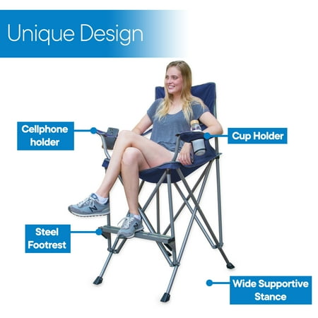 RMS Extra Tall Bar Height Director Chair with Carrying Bag, Blue