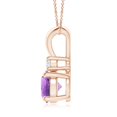 thumbnail image 2 of ANGARA Natural Round 1.7 ct Amethyst Solitaire V-Bale Pendant with Diamond in 14K Rose Gold for Women (Size-8mm) | February Birthstone, Anniversary, Jewelry Gift for Women | Natural Amethyst Necklace, 2 of 8