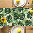 thumbnail image 4 of Burlap Table Runner 70 Inches Long, Green Palm Leaf Tropical Plant Non-Slip Kitchen Table Runners for Dining Room Everyday Use Party Table Decorations Tortoise Leaves Seamless, 4 of 9