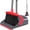 Gray&red, variant on FURNO Broom with Dustpan Combo Set, 50.6 inch Long Handle, Upright Standing Broom and Dustpan Set Quiet Cleaning Tool Sweep The Floor Dust pan Removes 4 Times More Pet Hair(Brown and Gray)