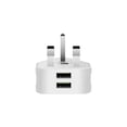 thumbnail image 1 of Adaptador de corriente USB de viaje de 3 puertos Cargador de teléfono móvil global Enchufe internacional del Reino Unido para iPhone y iPad, 1 of 6