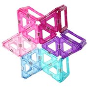 Magformers Inspire Clear 30 Pieces, Pink and Purple, Magnetic Geometric tiles STEM Toy Ages 3+