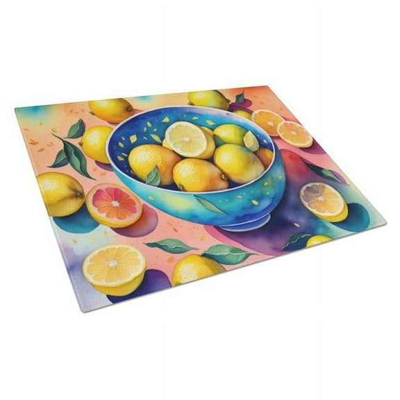 Carolines Treasures DAC1850LCB 15 x 12 in. Colorful Lemons Glass Cutting Board - Large