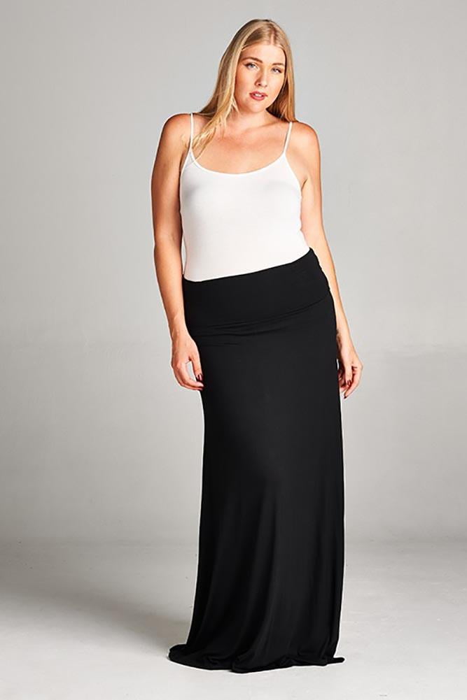 black maxi skirt plus size