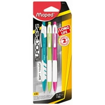 Maped Black Peps Mechanical Pen Long Life Soft Touch 0.7 mm HB 3 Count