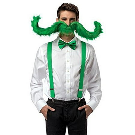 Rasta Imposta 5471-GN Green Super Stache 30 Inches Mustache Costume