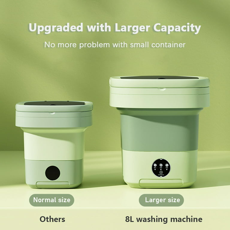 8L Portable Washing Machine Mini Washer Foldable Washer Spin Dryer Small  Travel