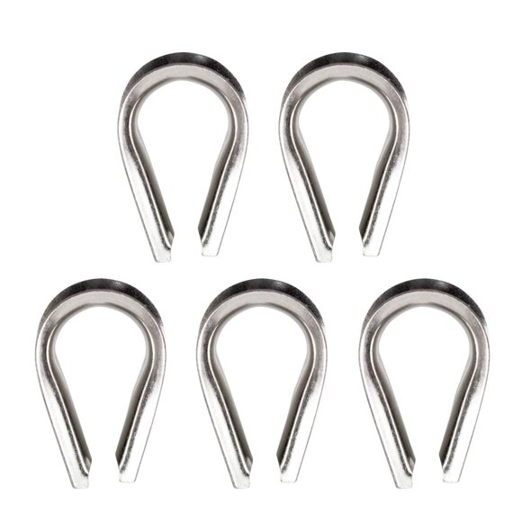 Sutemribor M10 304 Acero inoxidable 3/8 pulgadas de diámetro Cable de cuerda Dedales Aparejo 5 piezas