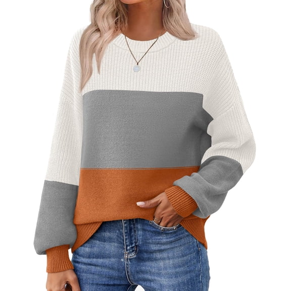 Zeagoo Women's Fall Chunky Knit Sweater Oversized Crewneck Long Sleeve Winter Cotton Pullover Sweaters Jumper Tops