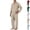 Khaki, variant on HAJWOH Mens Pajama Set, Soft Long Sleeve Pajamas Lightweight Button Up Sleepwear Lounge Pjs Set