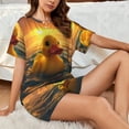 thumbnail image 4 of Lsque Ensemble de Pyjama à Manches Courtes pour Femmes, Canard Jaune, 2 Pcs, Doux et Léger, TTG, 4 of 6