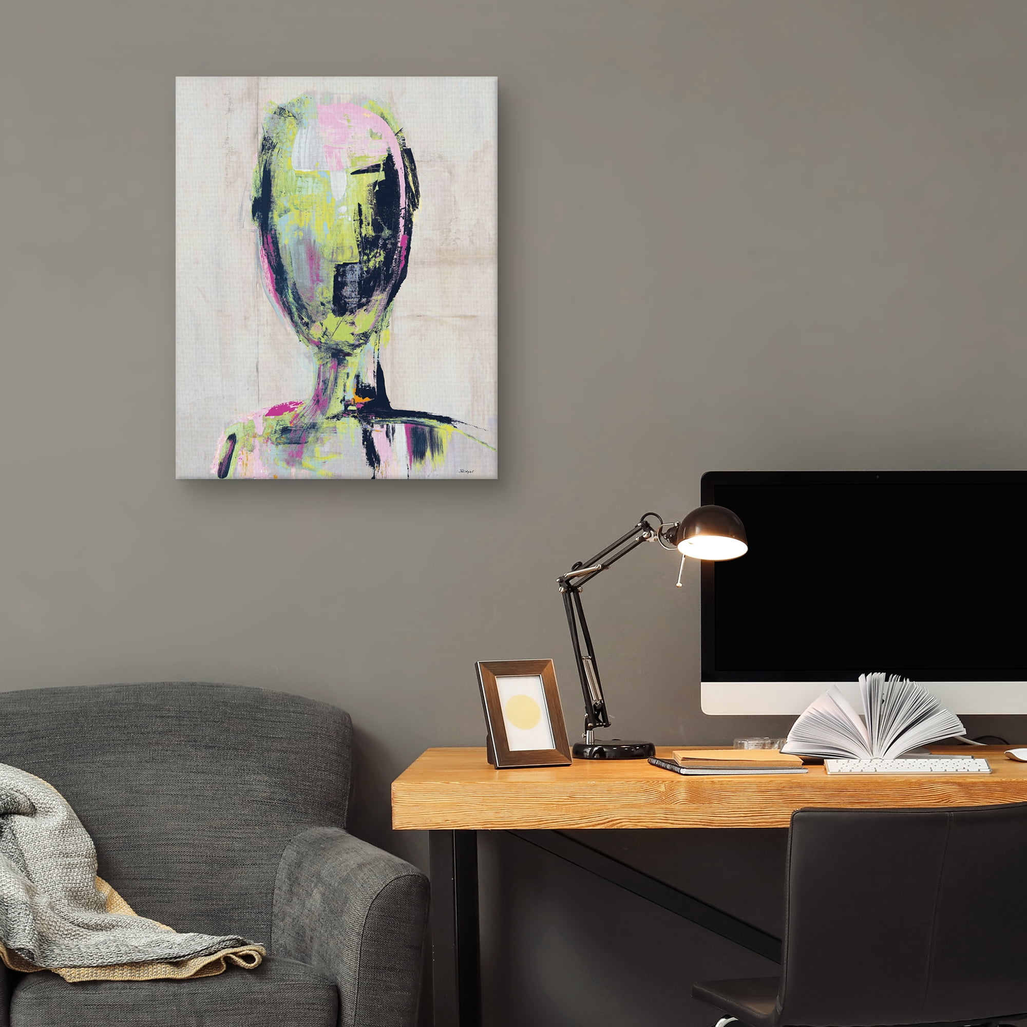 Green with Envy by Phillip Brown Abstract Portrait Canvas Art